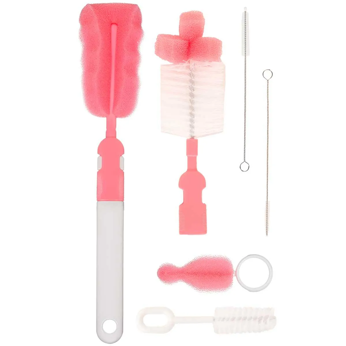 Kit Escova para Mamadeira e Canudo Buba Baby Cor Rosa com 1 unidade