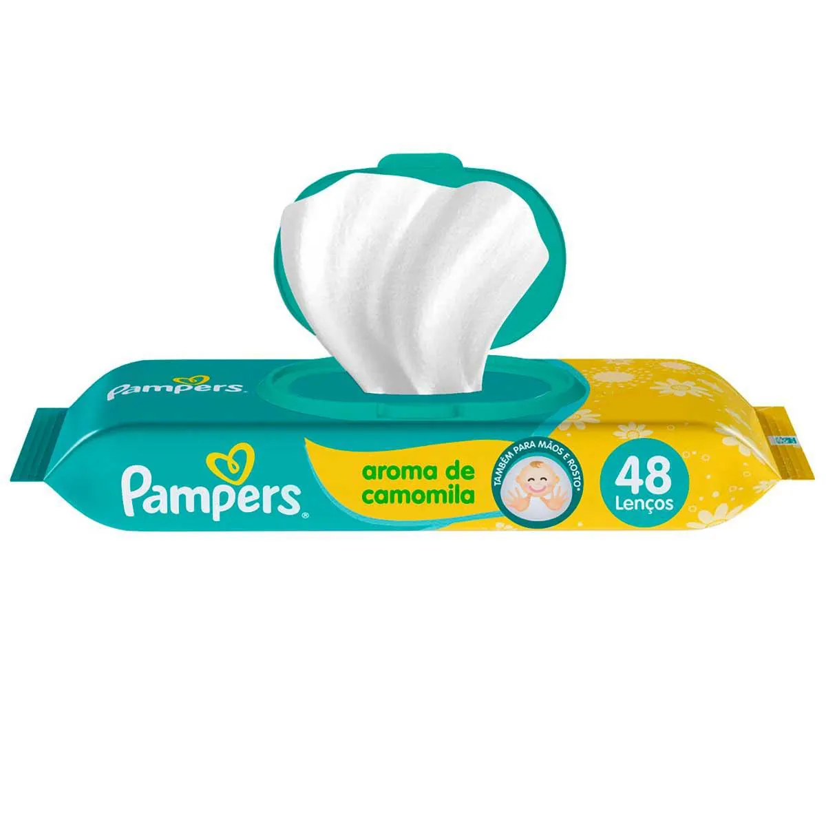 Lenços Umedecidos Pampers Aroma de Camomila com 48 Unidades