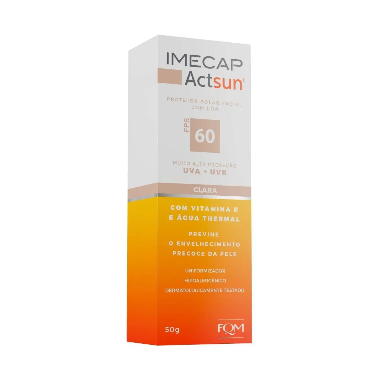 Protetor Solar Facial FPS 60 Imecap Actsun Pele clara 50g