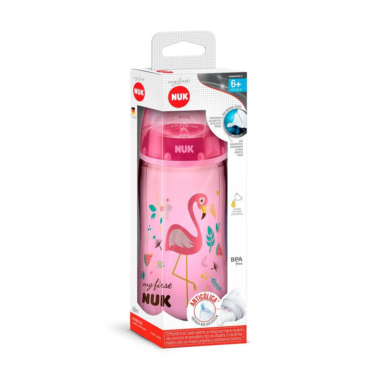 Mamadeira NUK Essence Smart Flow Girl S2 com 270ml