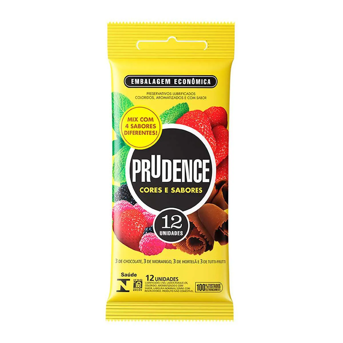 Camisinha Prudence Cores e Sabores Mix com 12 unidades