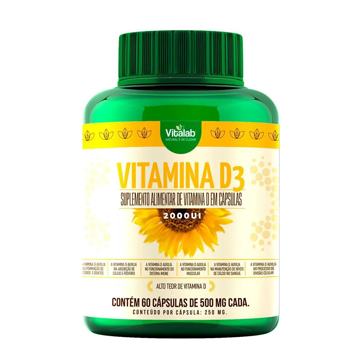 Vitamina D 2.000UI Vitalab 60 cápsulas