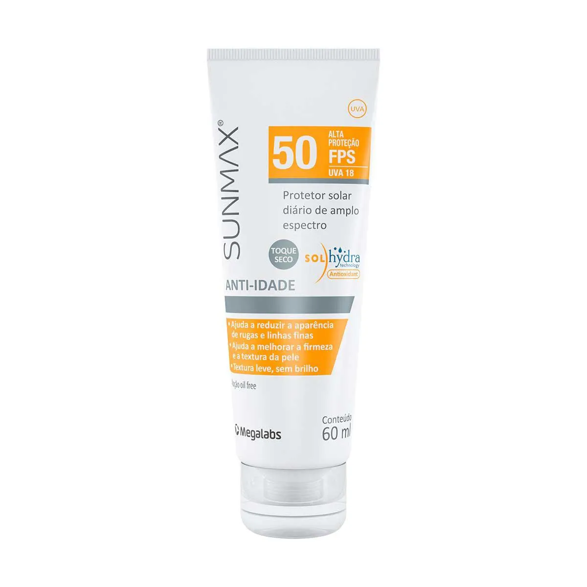 Protetor Solar Facial e Corporal Loção Anti-idade FPS 50 Sunmax 60ml