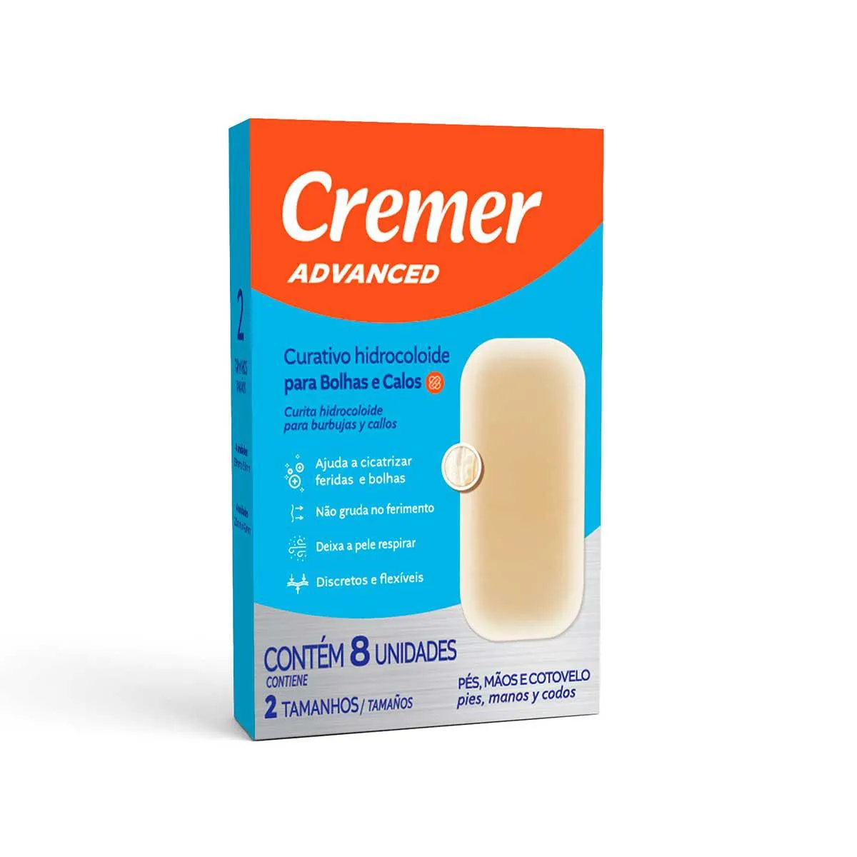 Curativo Hidrocoloide Cremer para Bolhas e Calos com 8 unidades