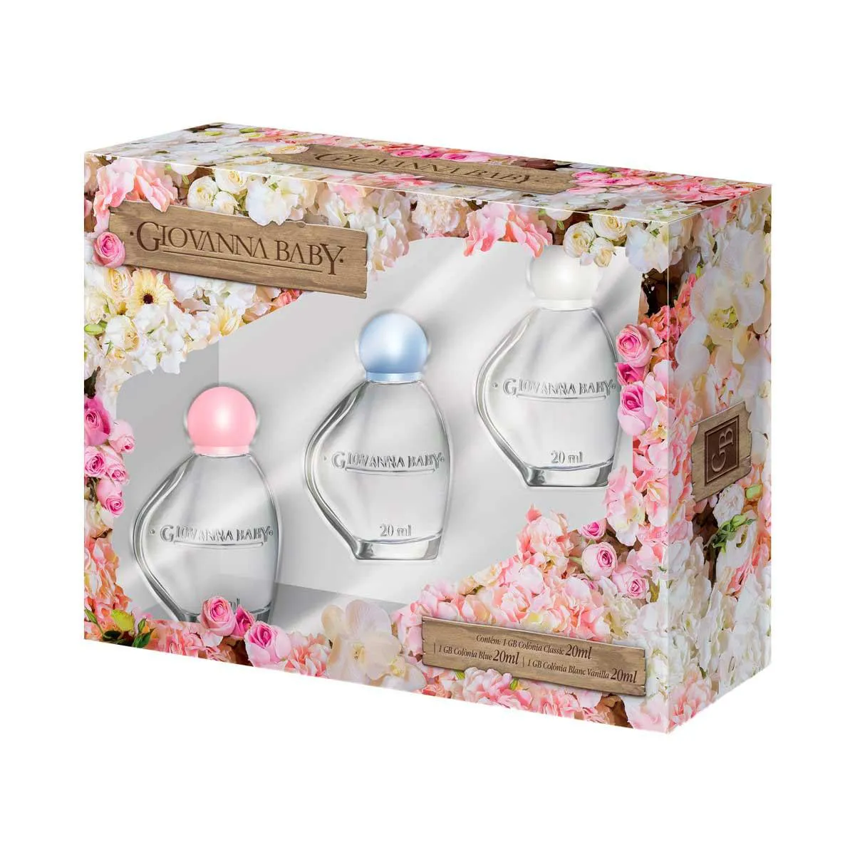 Kit Colônias Giovanna Baby Aromas do Jardim Classic, Blue e Blanc Vanilla com 3 unidades