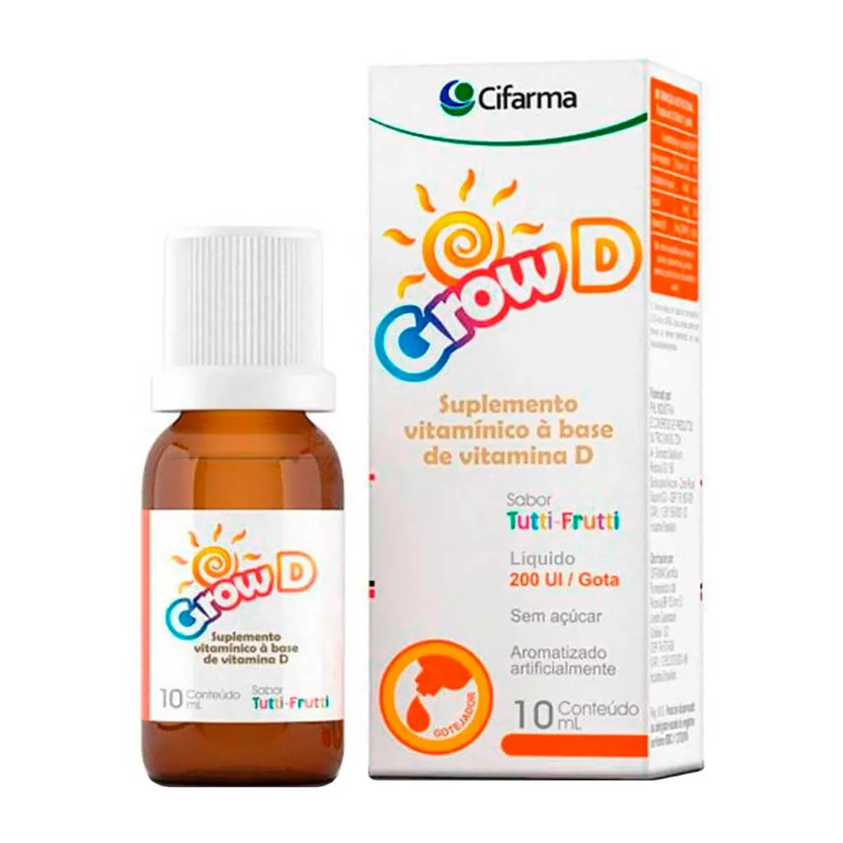 Vitamina D 200UI Grow D Tutti-Frutti Gotas 10ml