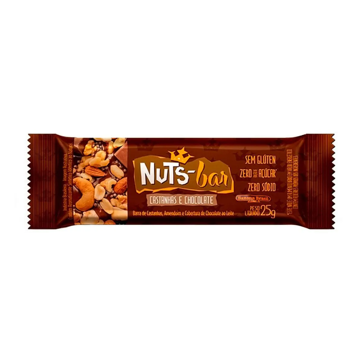 Barra de Castanhas Nutsbar Chocolate com 25g