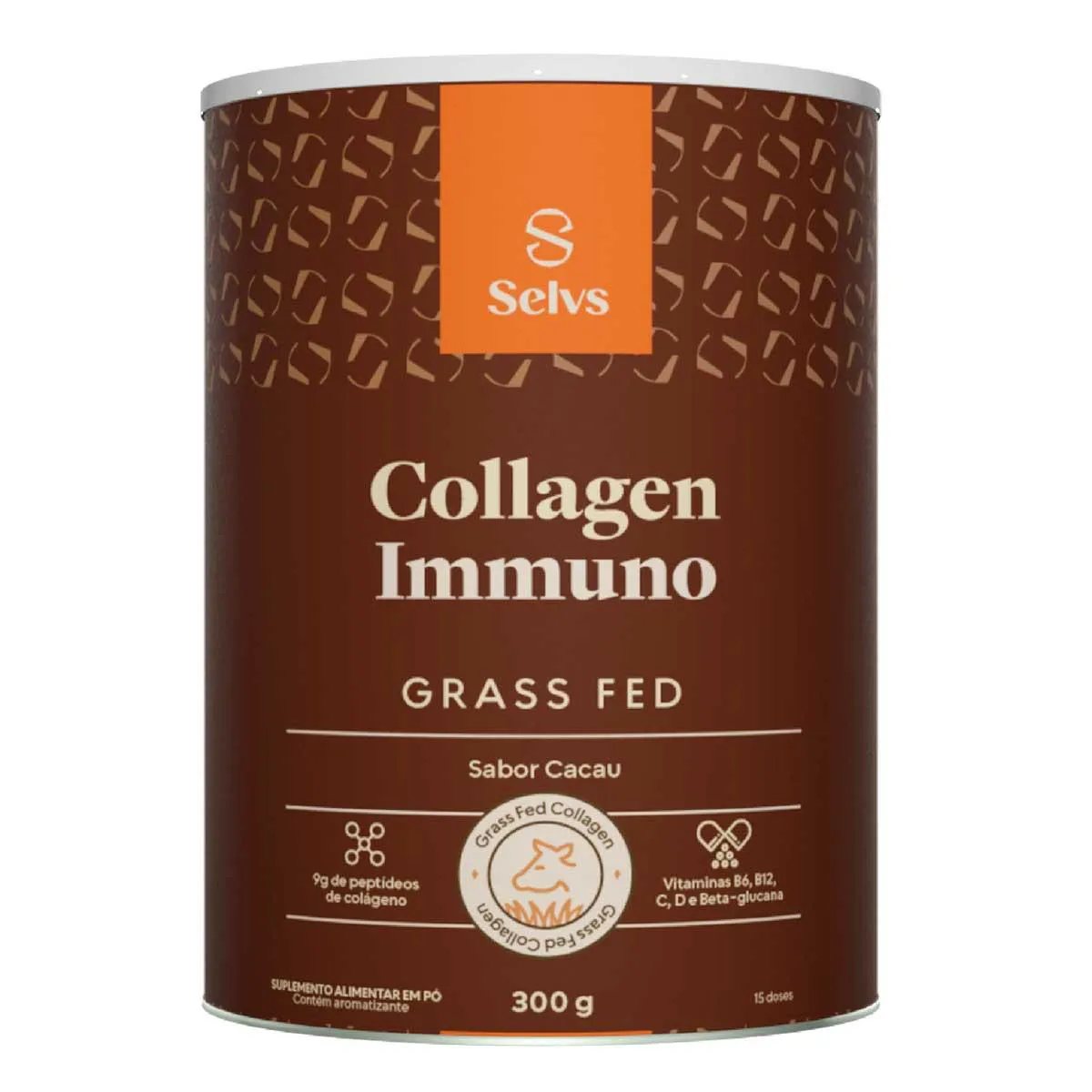 Colágeno Grass Fed Selvs Collagen Immuno Chocolate 300g