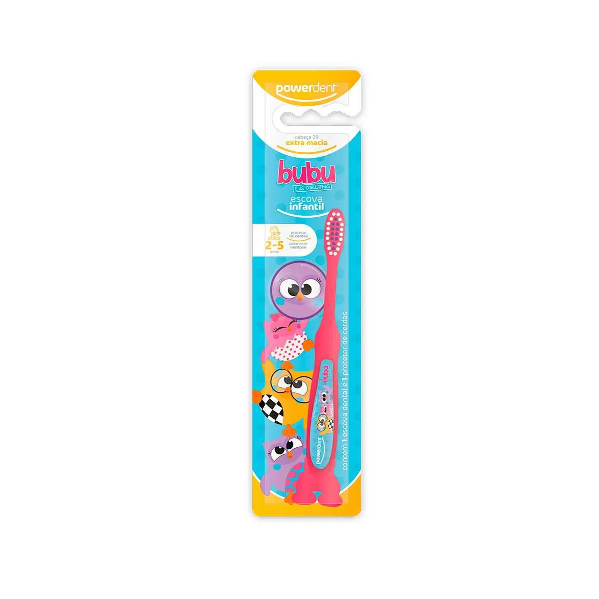 Escova de Dente Infantil Powerdent Bubu 2-5 Anos com 1 Unidade