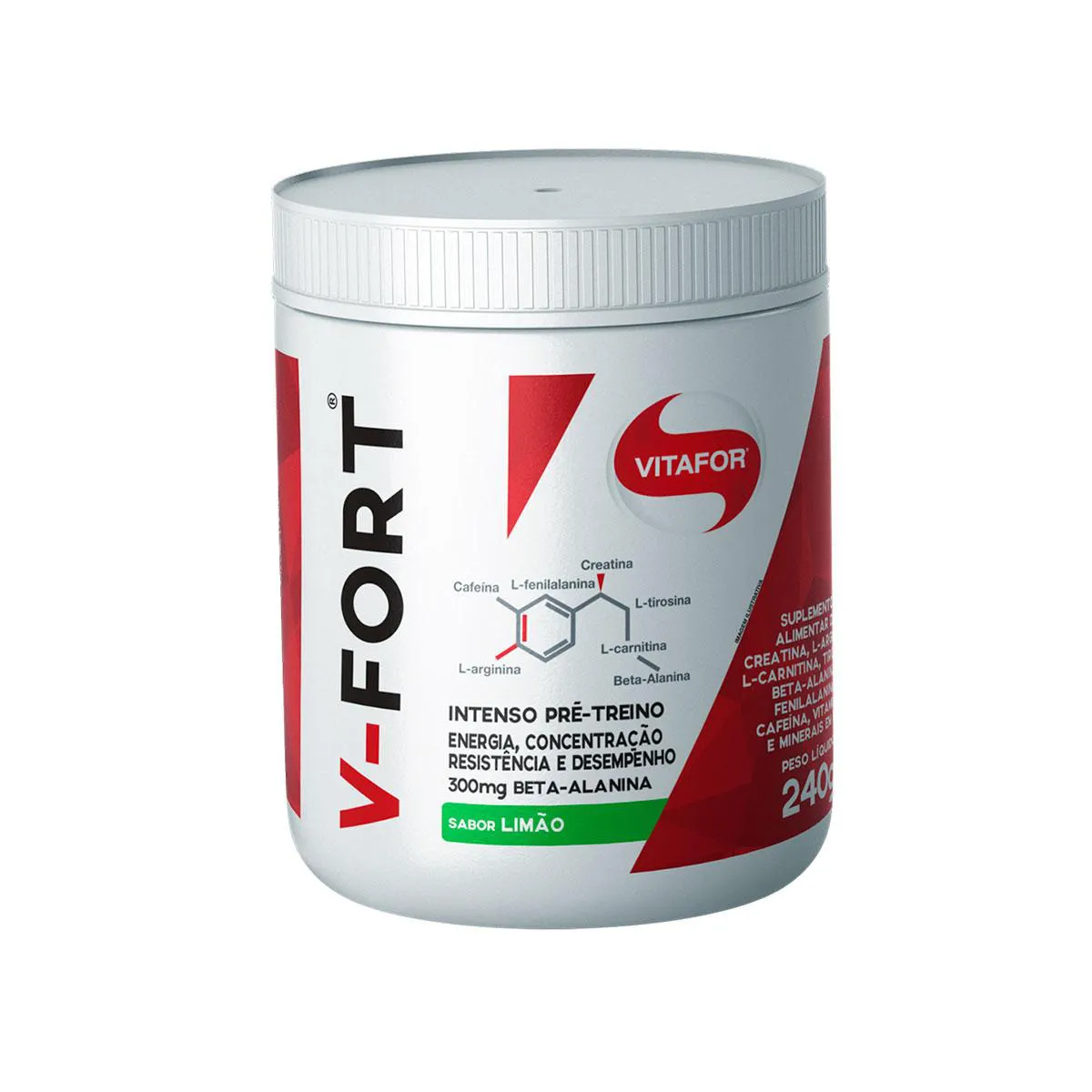 Pré-Treino Vitafor V-Fort Limão 240g