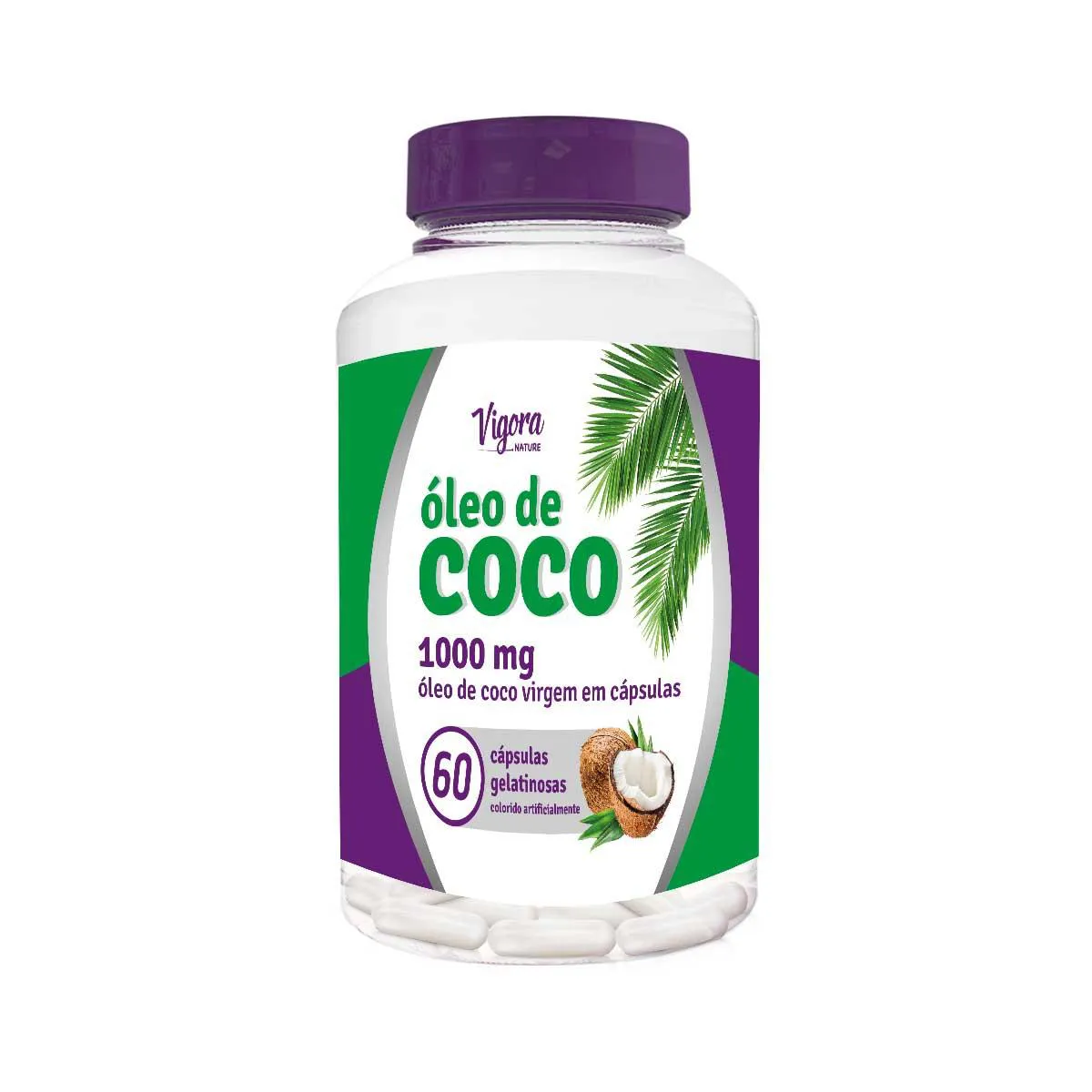 Óleo de Coco Vigora Nature com 60 Cápsulas