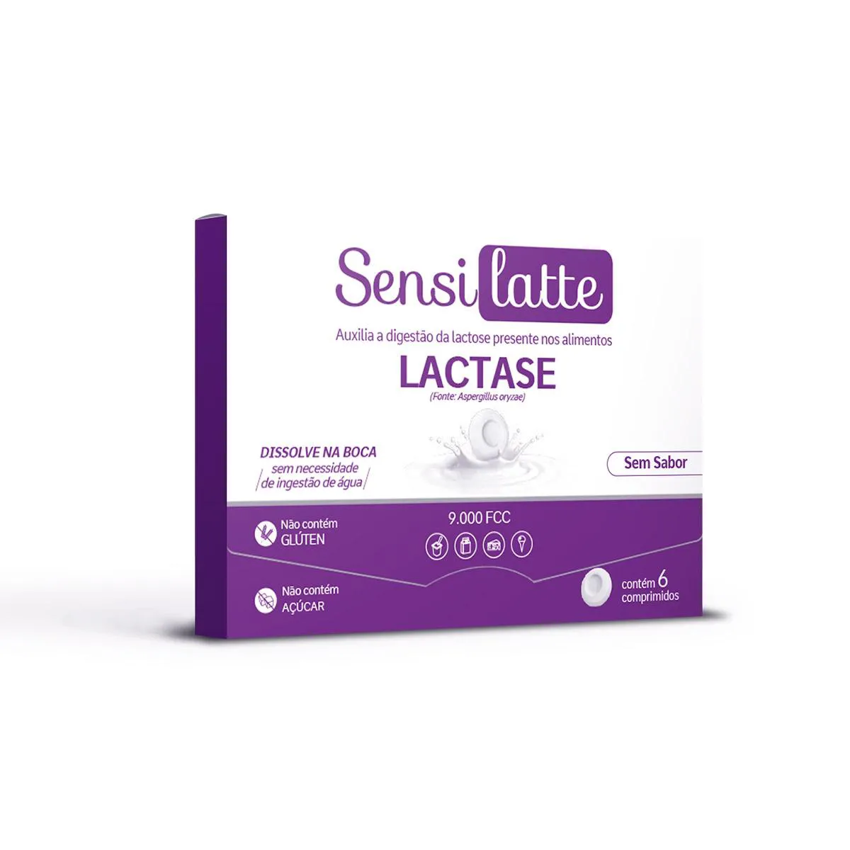 Lactase Sensilatte Sem Sabor 9.000 FCC 6 Comprimidos