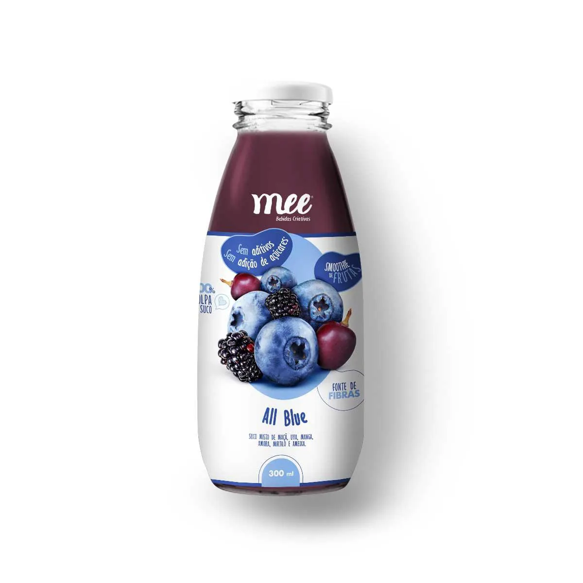 Suco Mee Smoothie de Frutas All Blue com 300ml