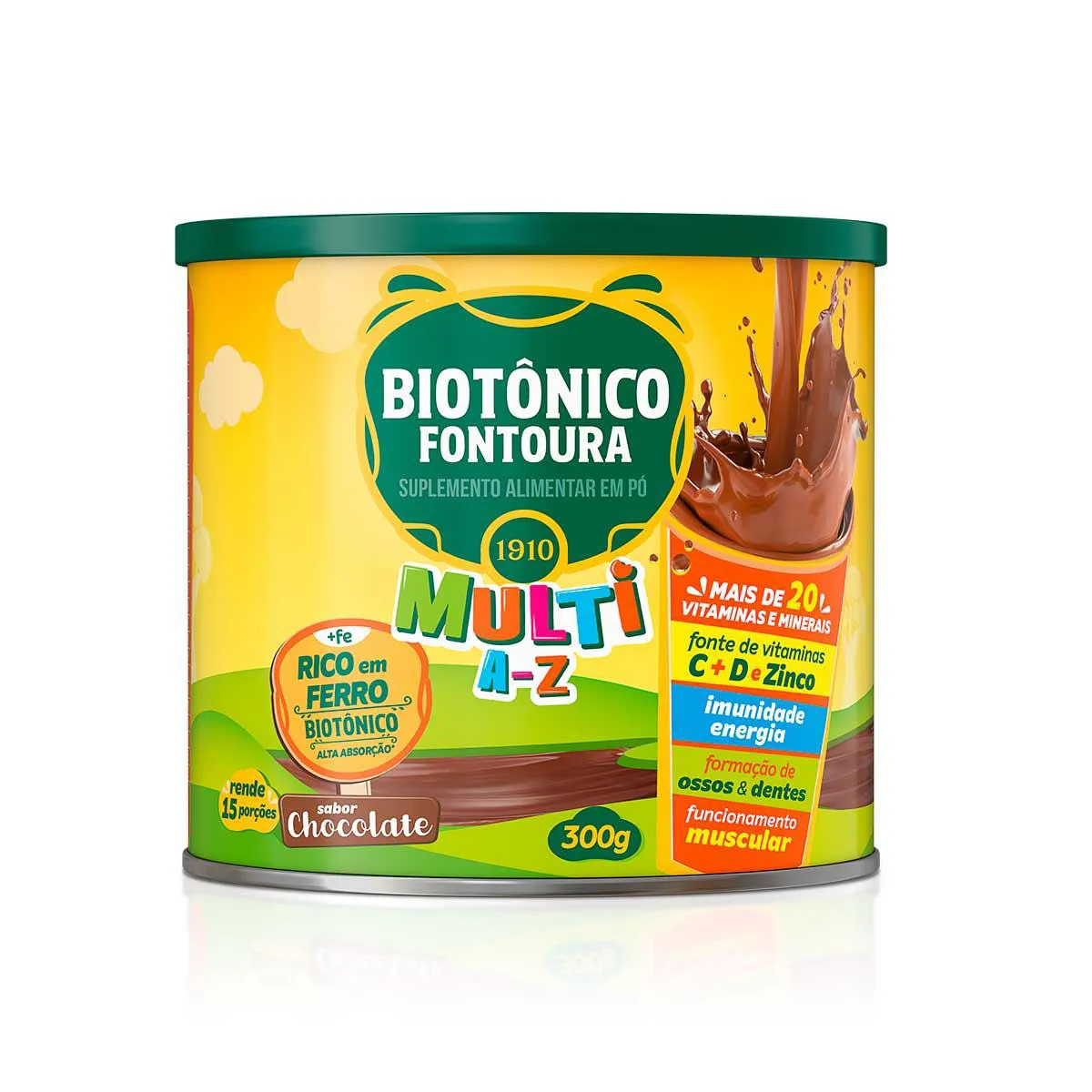 Suplemento Infantil Biotônico Fontoura Multi A-Z Chocolate 300g