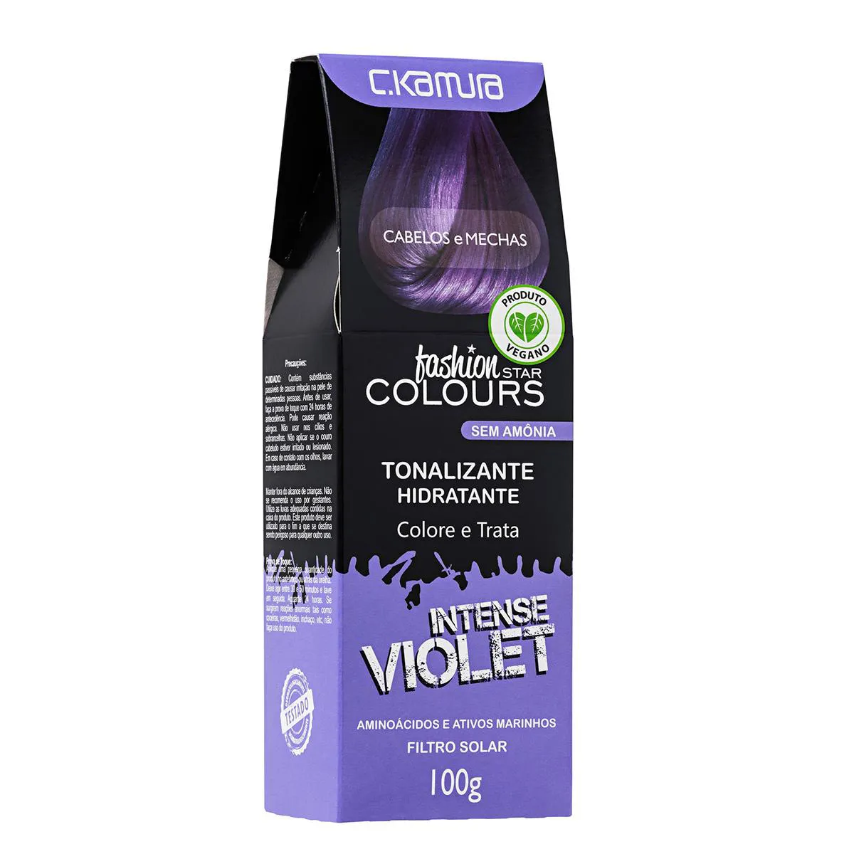 Tonalizante Hidratante C.Kamura Fashion Star Colours Violet com 100g