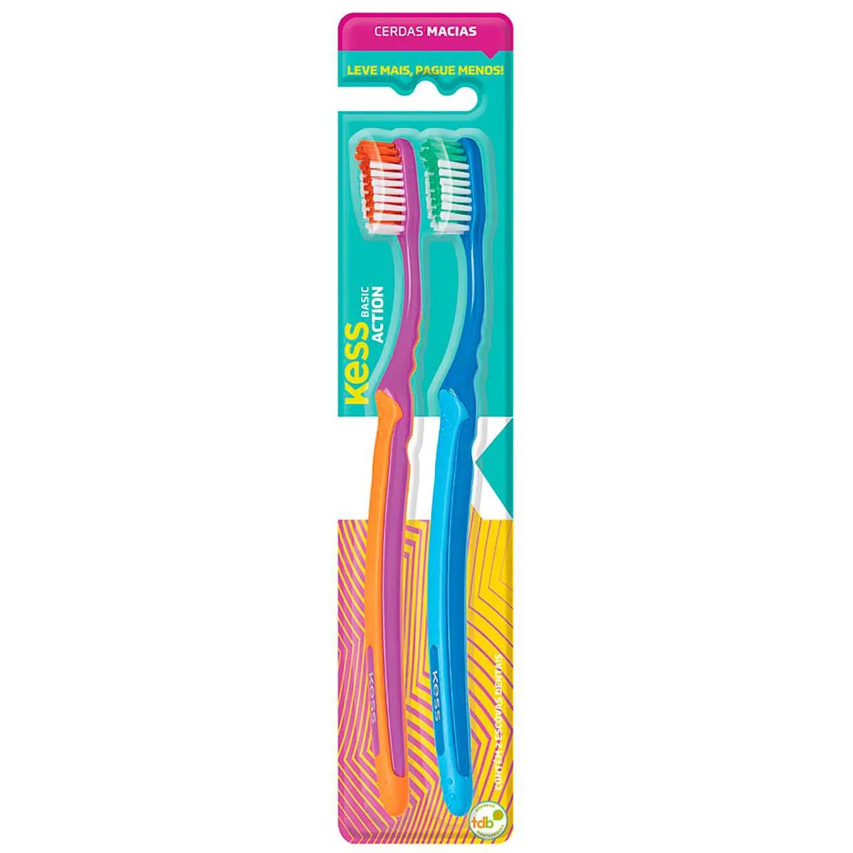 Kit Escova de Dente Kess Basic Action 2 Unidades