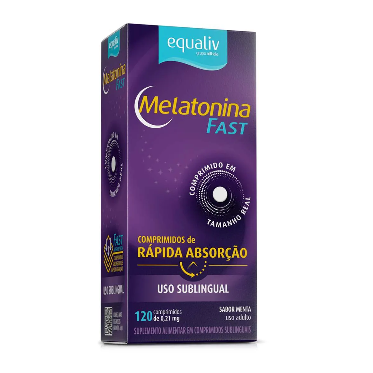 Suplemento Alimentar Equaliv Melatonina 0,21mg com 120 Comprimidos