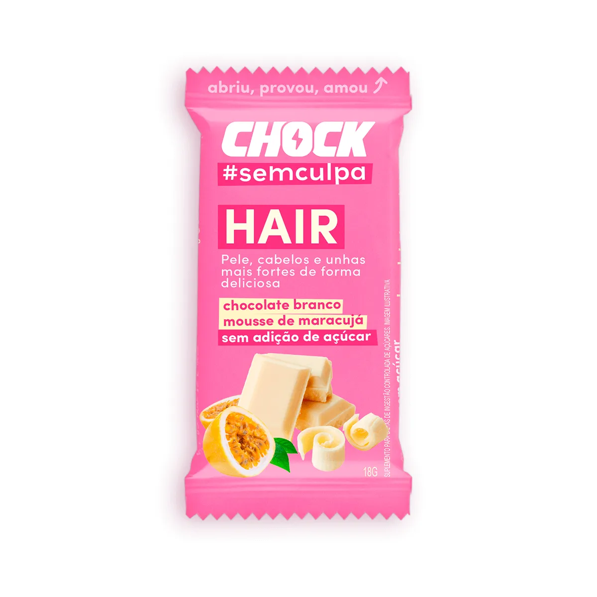 Chocolate Chock #Sem Culpa Branco Mousse de Maracujá Hair com 18g