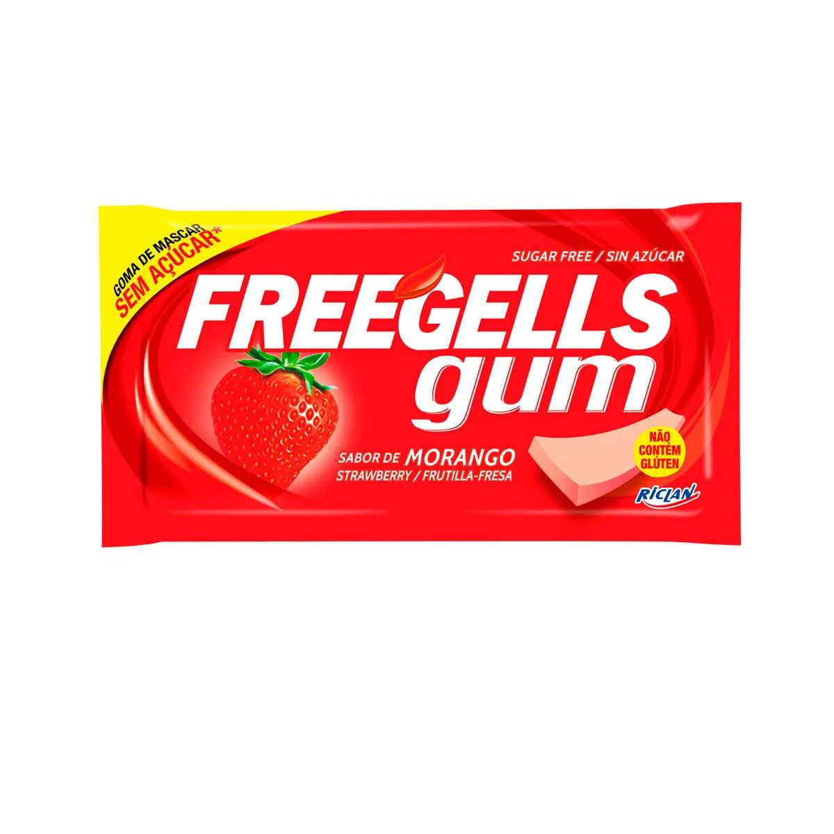 Goma de Mascar Freegells Morango 8g