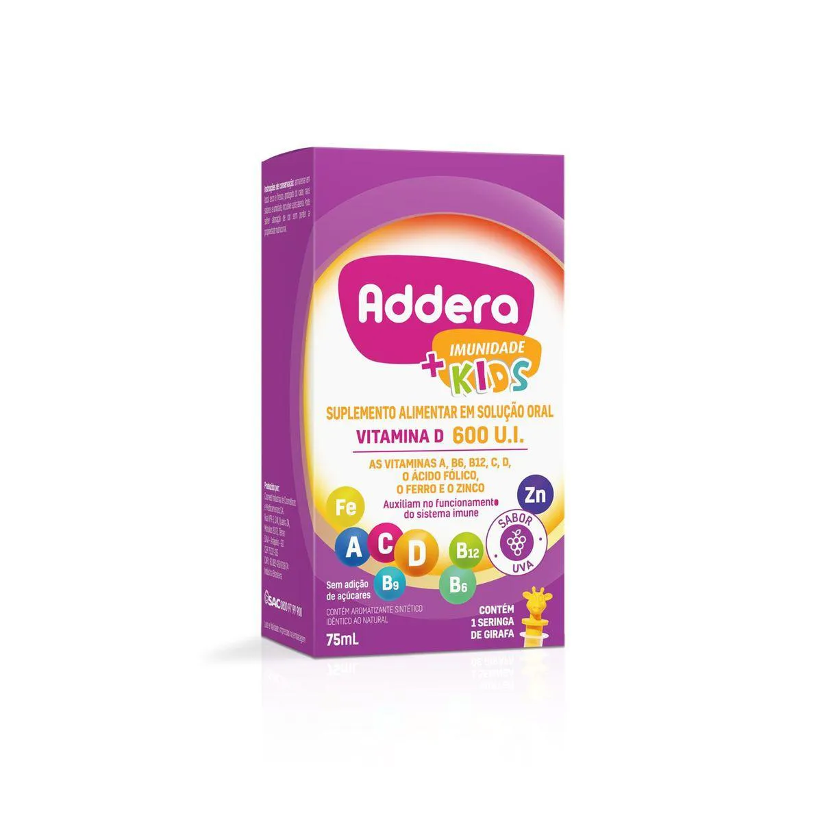 Polivitamínico Addera +Imunidade Kids Uva Infantil 75ml