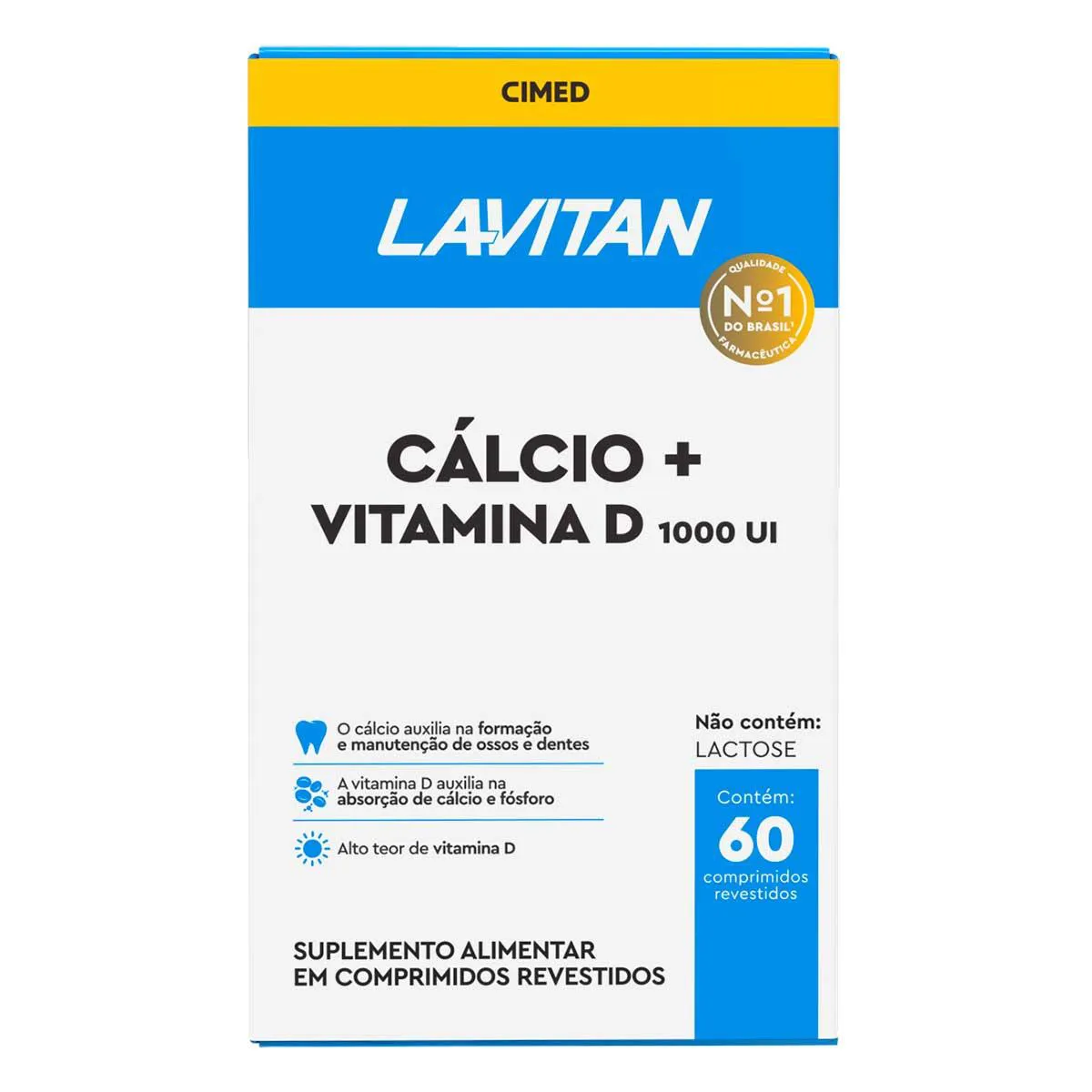 Cálcio + Vitamina D 1000UI Lavitan 60 comprimidos