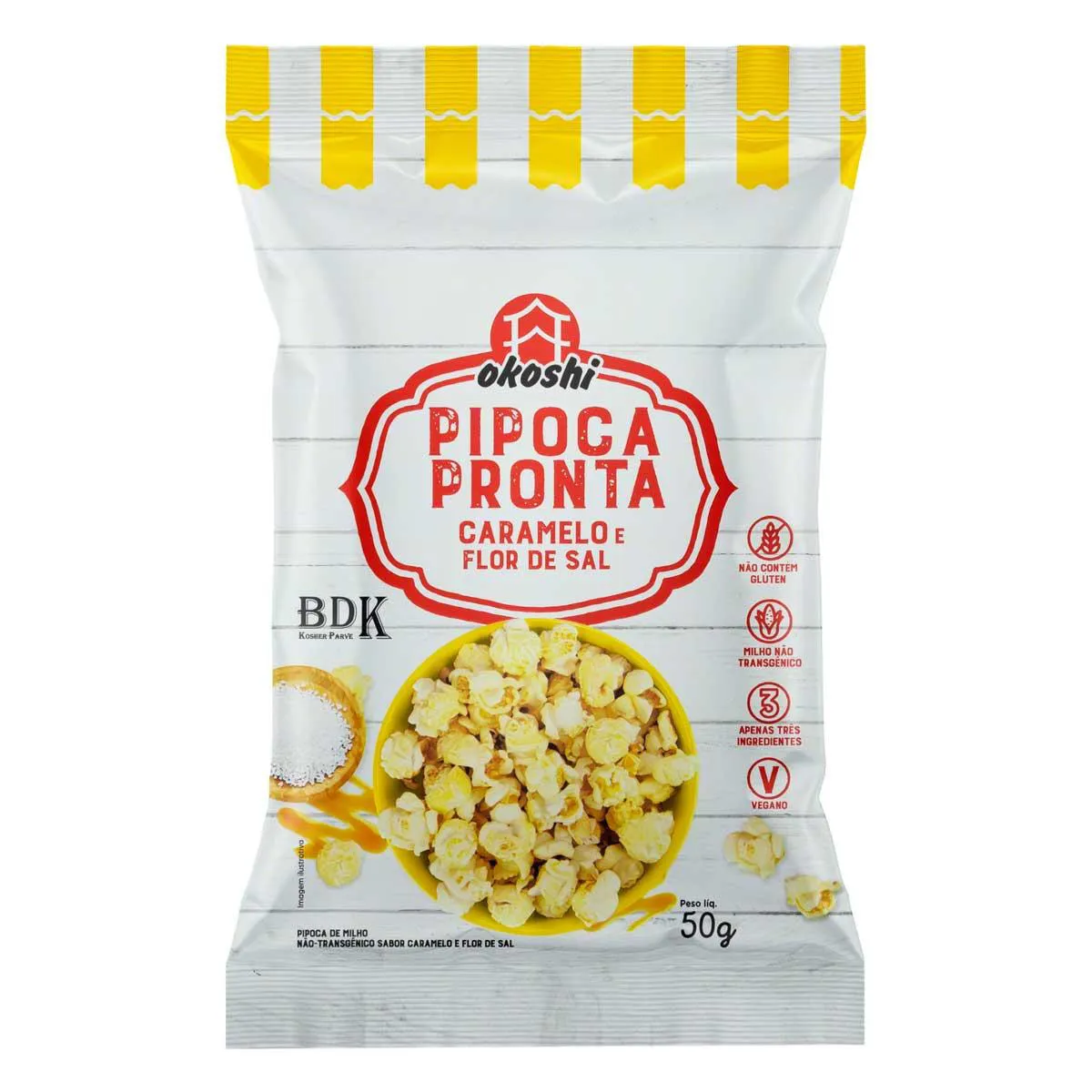 Pipoca Pronta Okoshi Caramelo e Flor de Sal 50g