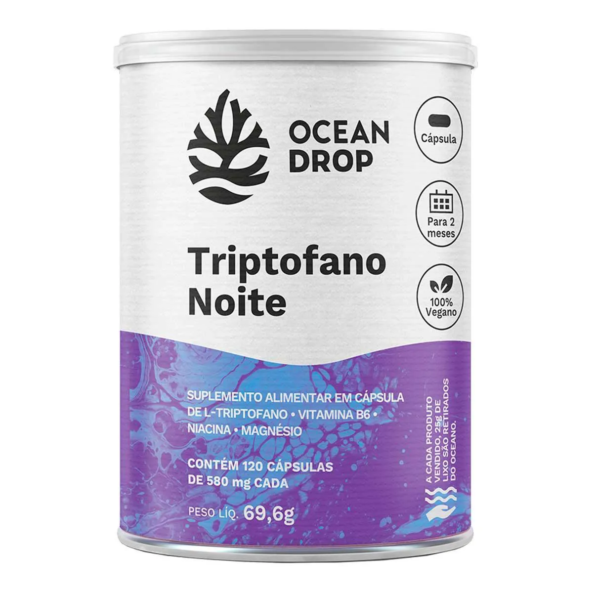 Triptofano Noite Ocean Drop 580mg 120 Cápsulas