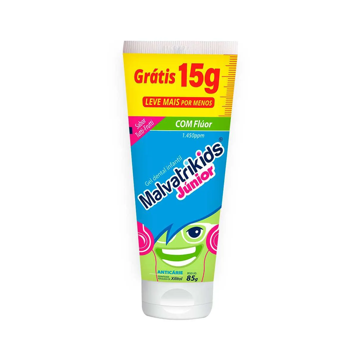 Gel Dental Infantil Malvatrikids Júnior 7+ Sabor Tutti-Frutti com 85g