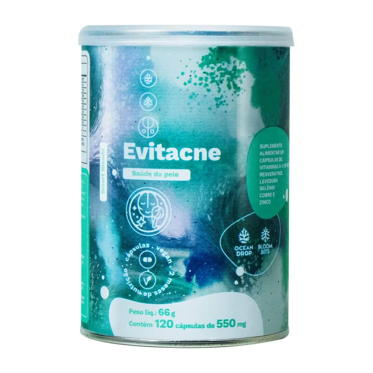 Polivitamínico Ocean Drop Evitacne Saúde da Pele 120 cápsulas