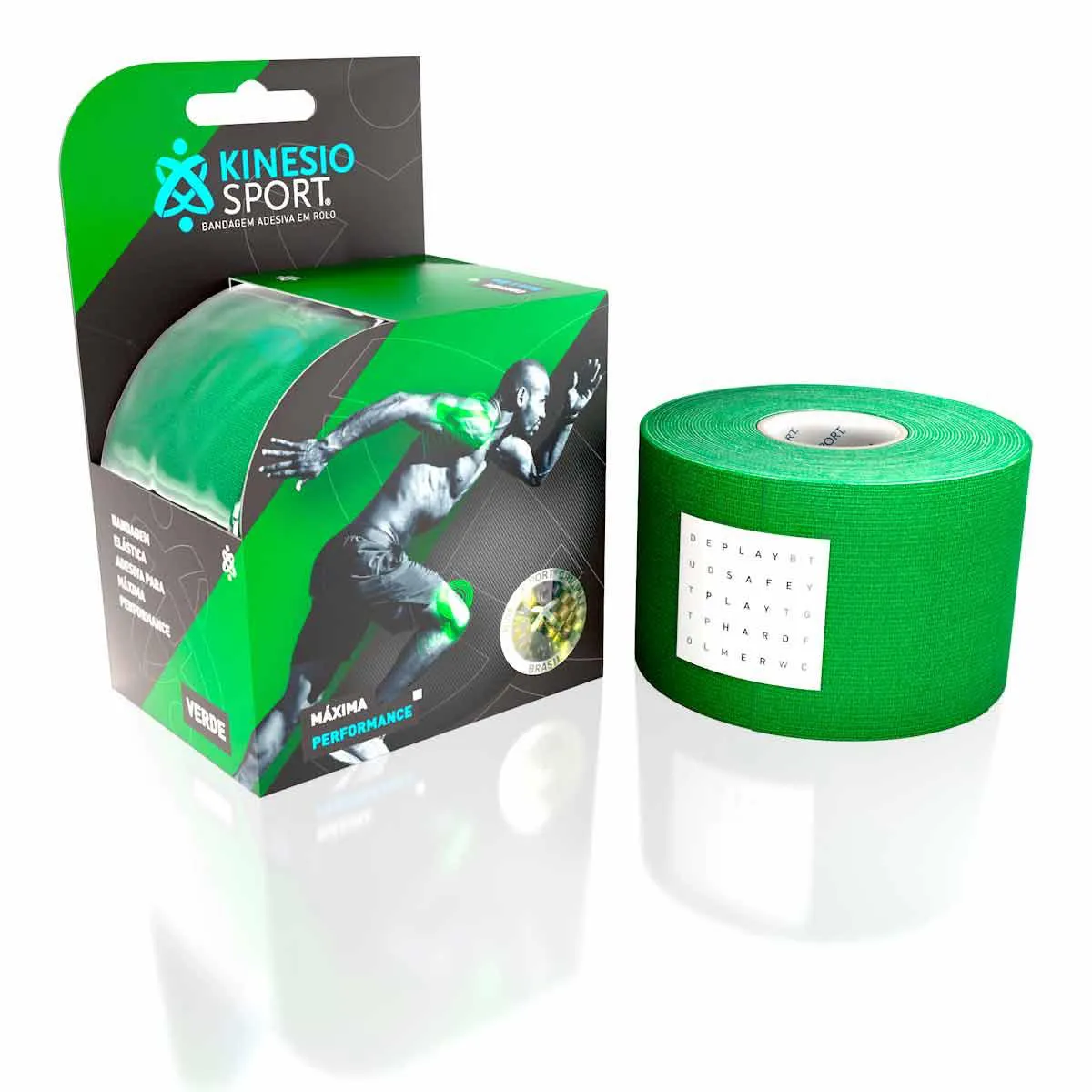 Bandagem Elástica Adesiva KinesioSport Verde 5cm x 5m