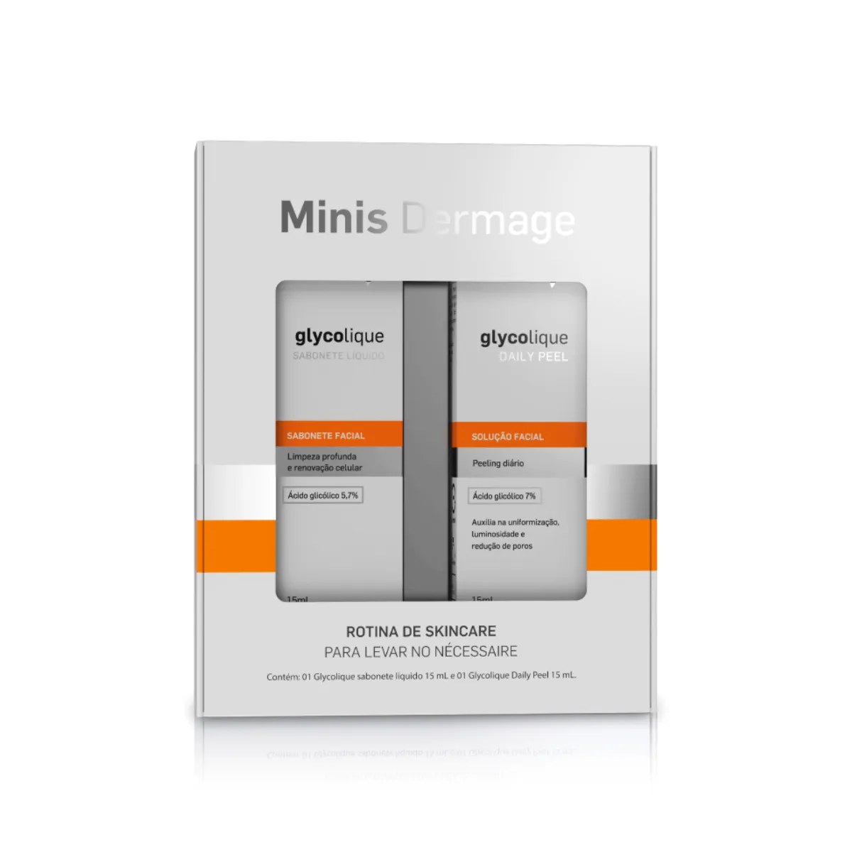 Kit Miniatura Dermage Dupla Glycolique Daily Peel com 15ml + Sabonete Líquido com 15ml