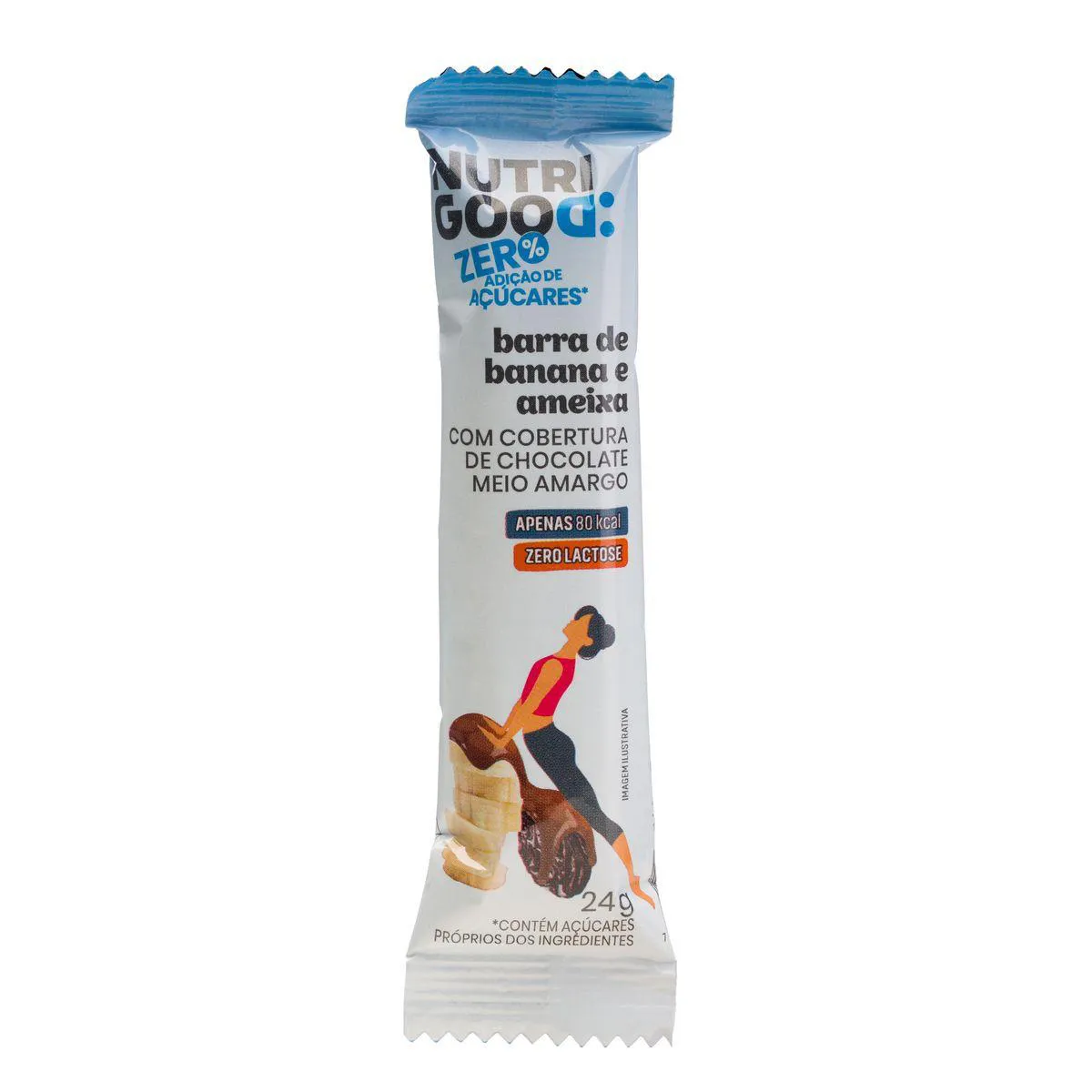 Barra de Banana Nutrigood Chocolate Meio Amargo 24g