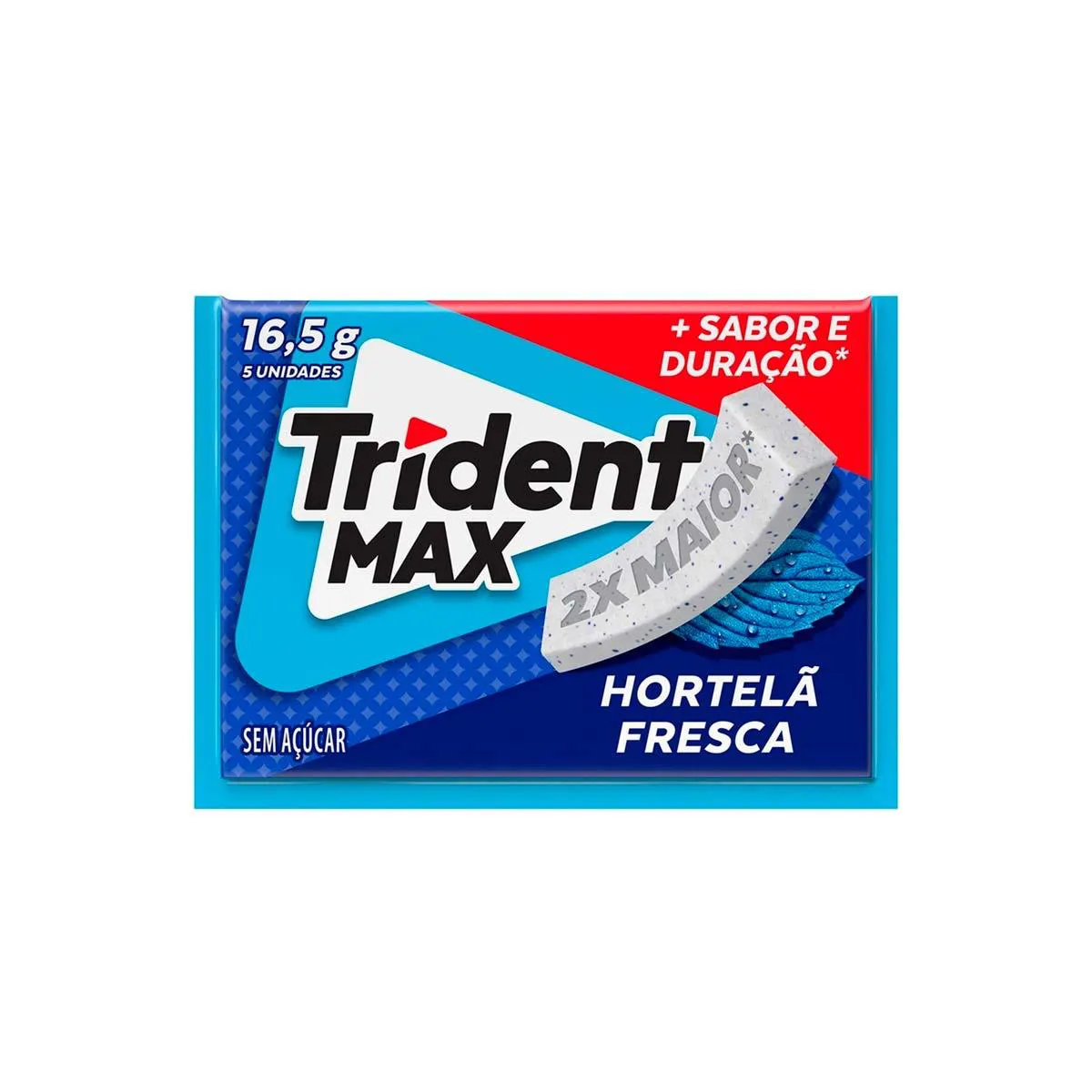 Trident Max Chiclete Sem Açúcar Hortelã Fresca 16,5g