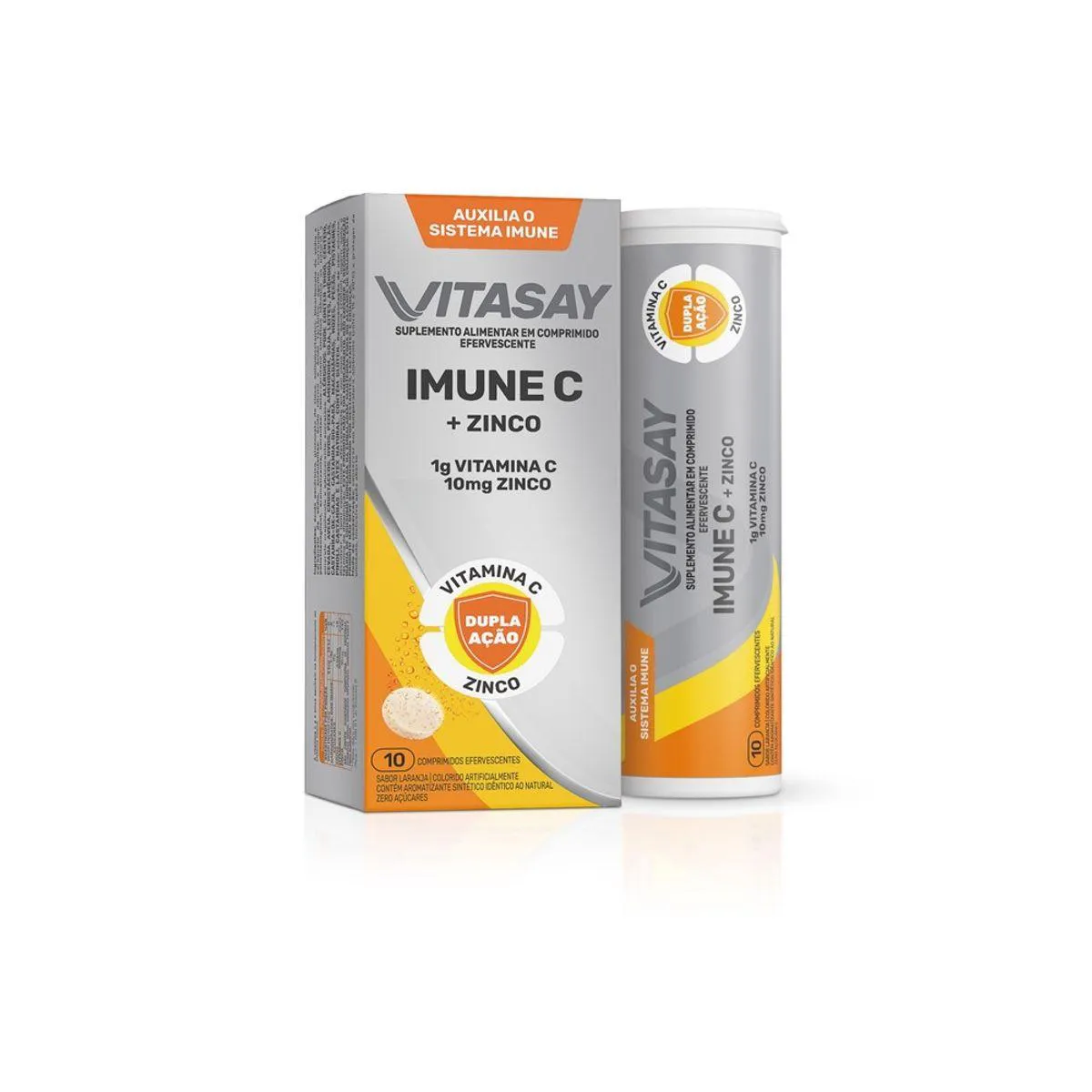 Vitamina C Efervescente Vitasay Imune Laranja 10 comprimidos