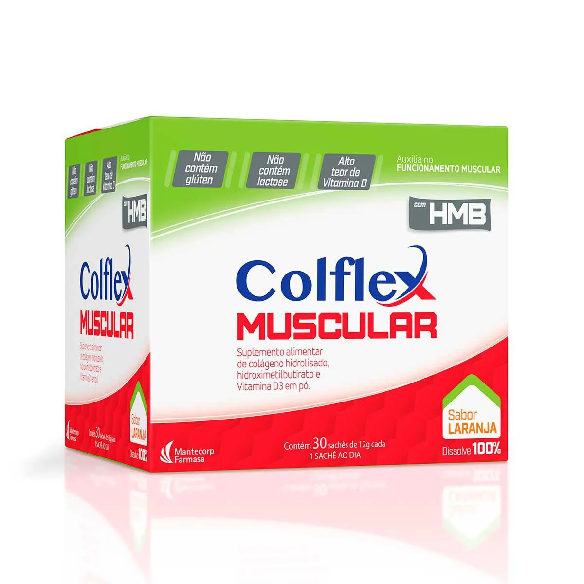 Suplemento Alimentar Colflex Muscular Sabor Laranja 30 Sachês de 12g cada