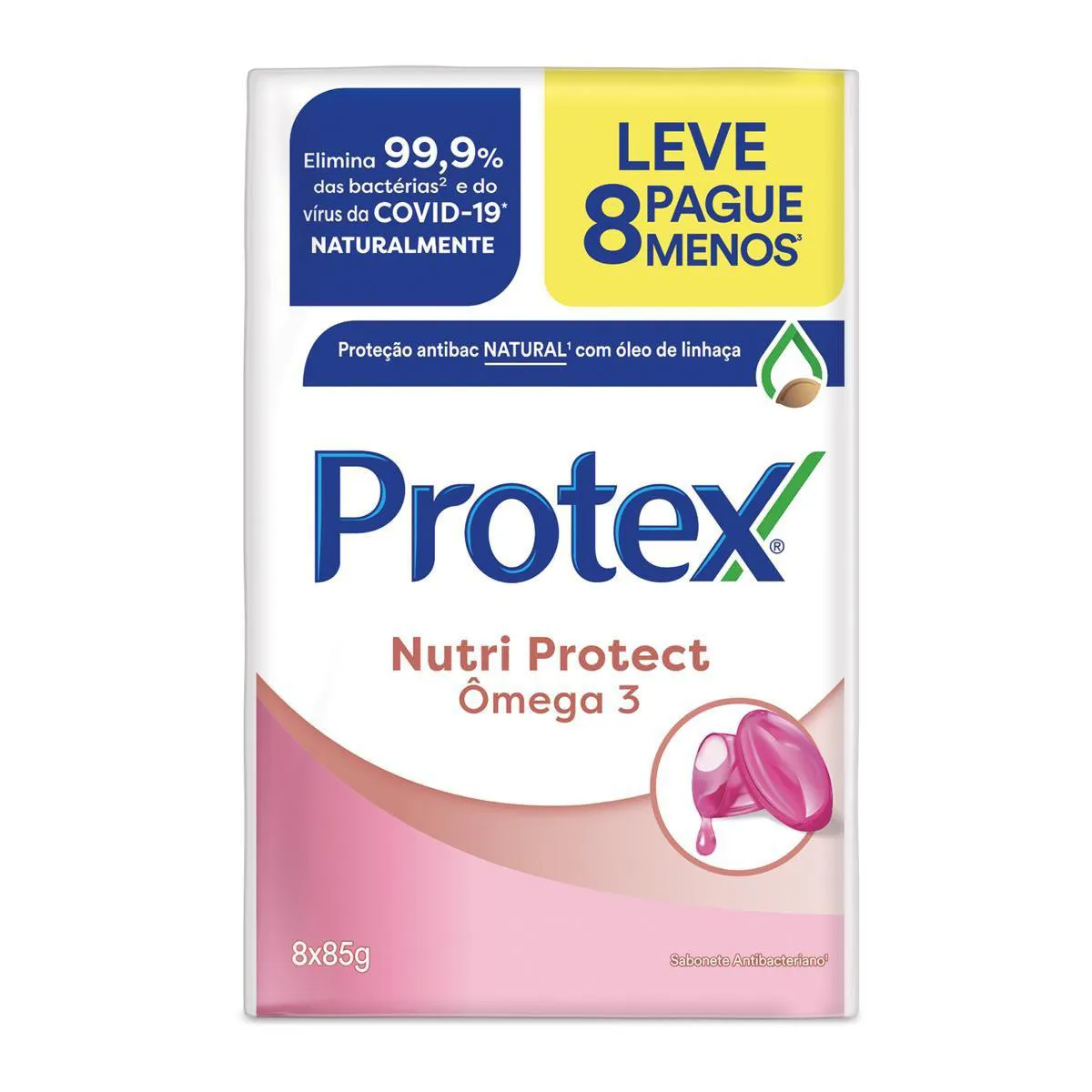 Sabonete em Barra Protex Ômega 3 Nutri Protect 8 unidades com 85g cada