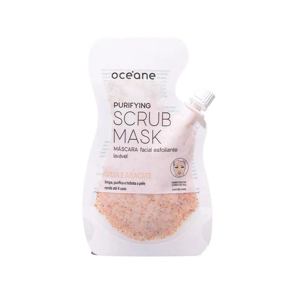 Máscara Facial Esfoliante Océane Purifying Scrub Mask Aveia e Abacate