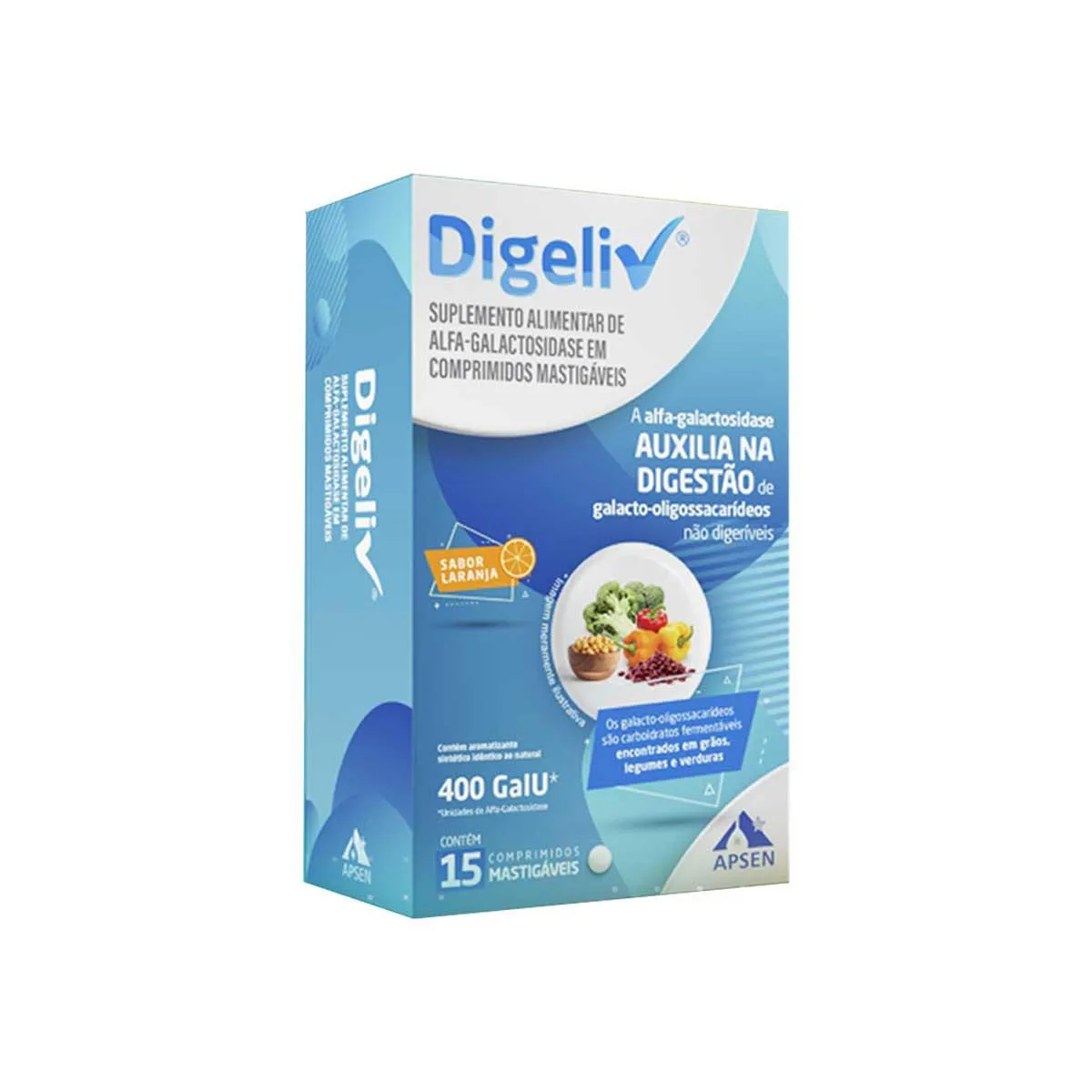 Suplemento Alimentar Digeliv 15 comprimidos mastigáveis