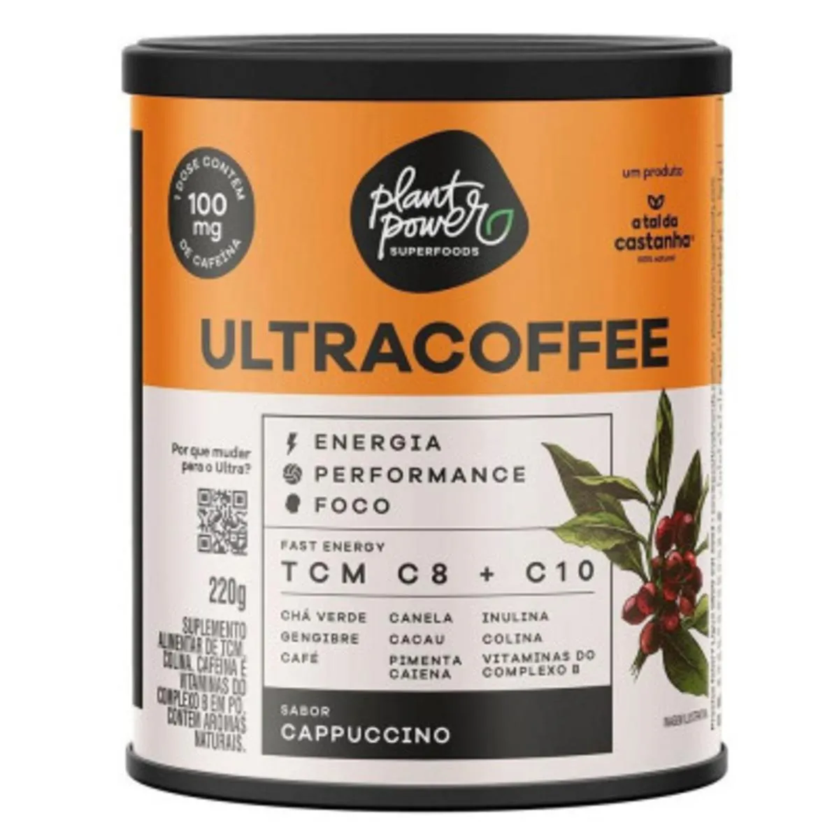 Pré-Treino Plant Power Ultracoffee Cappuccino 220g