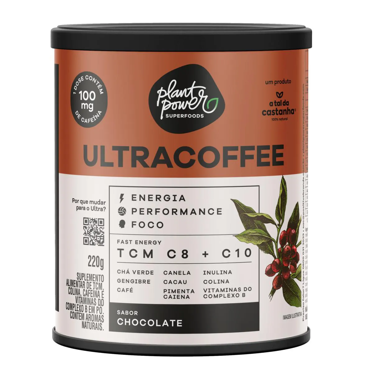 Pré-Treino Plant Power Ultracoffee Chocolate 220g