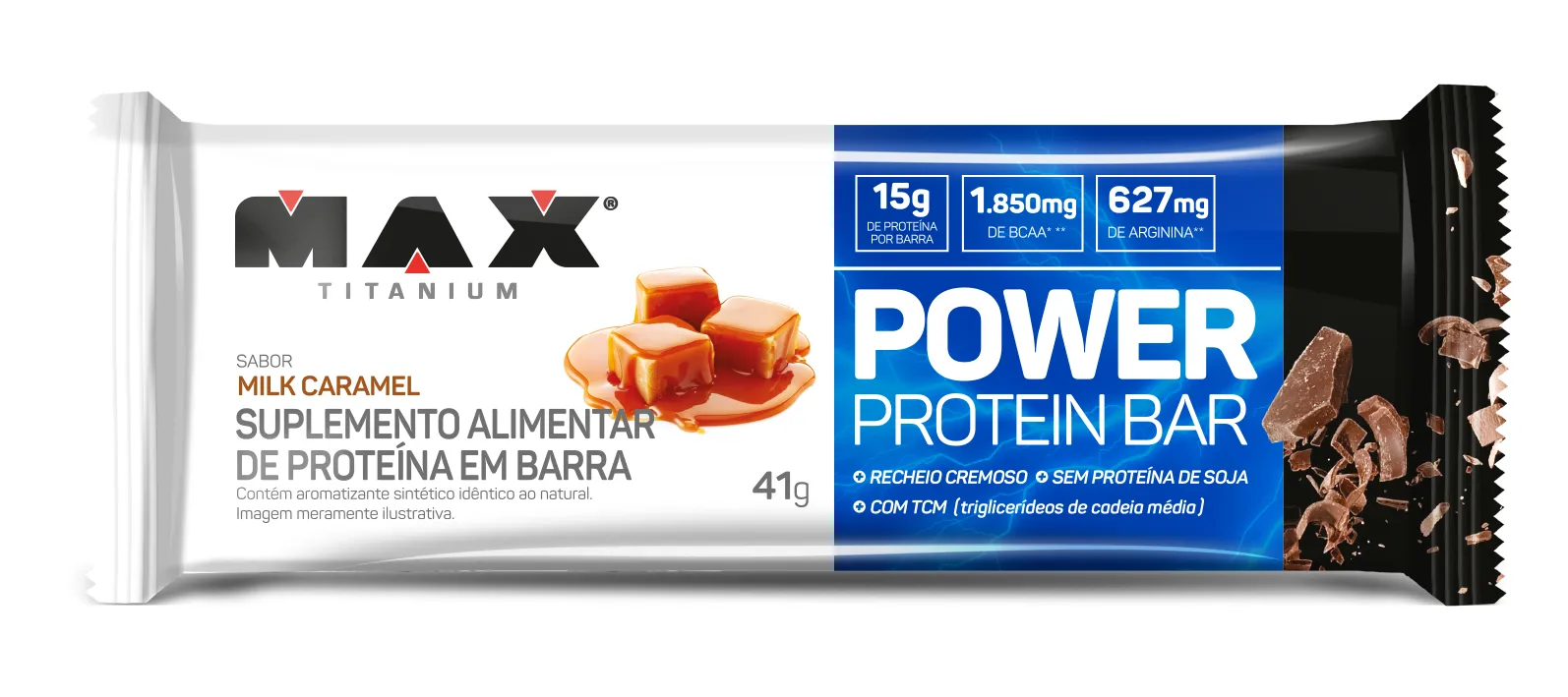 Barra de Proteína Power Protein Bar Max Titanium Milk Caramel 41g