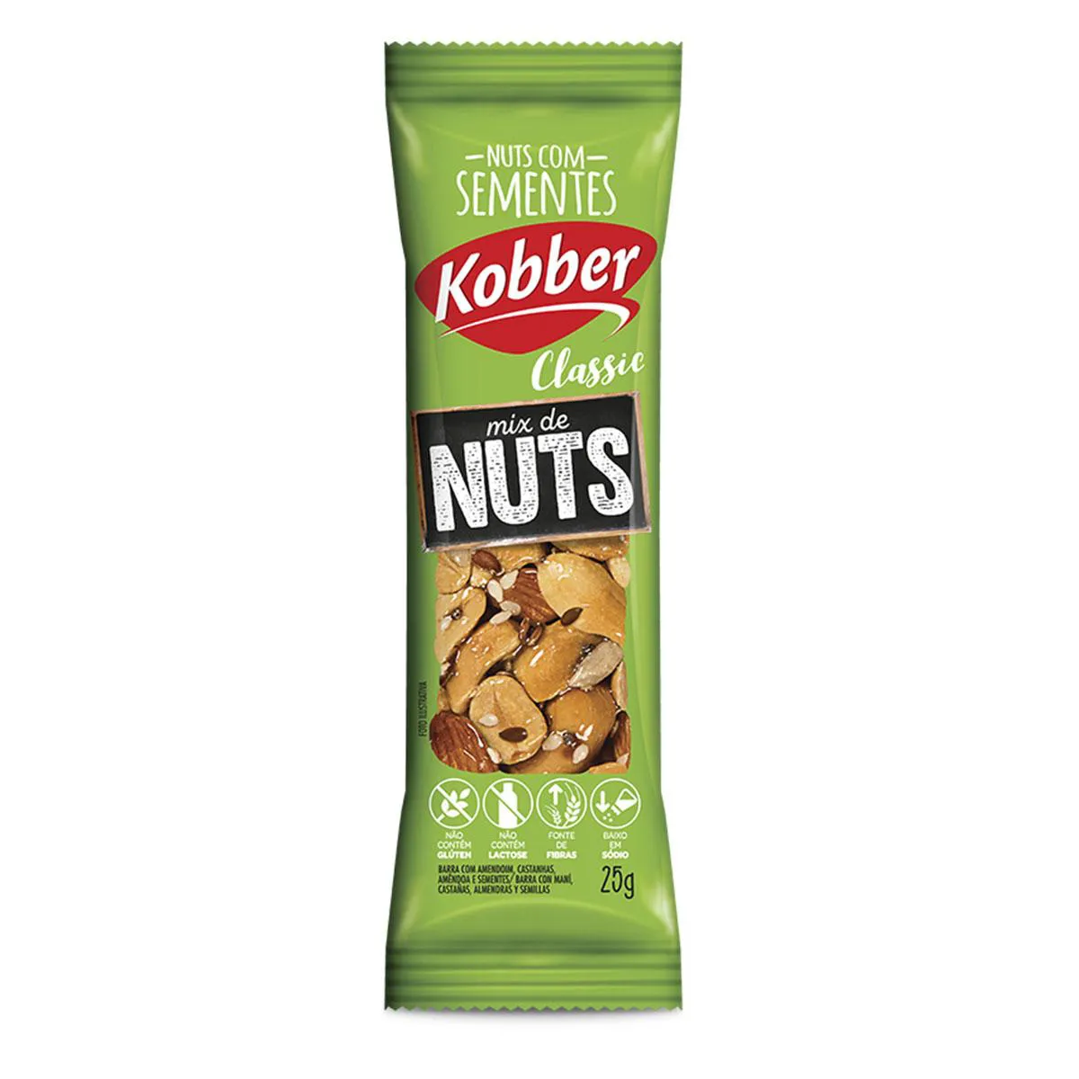 Barra Mix de Nuts com Sementes Kobber Classic 25g