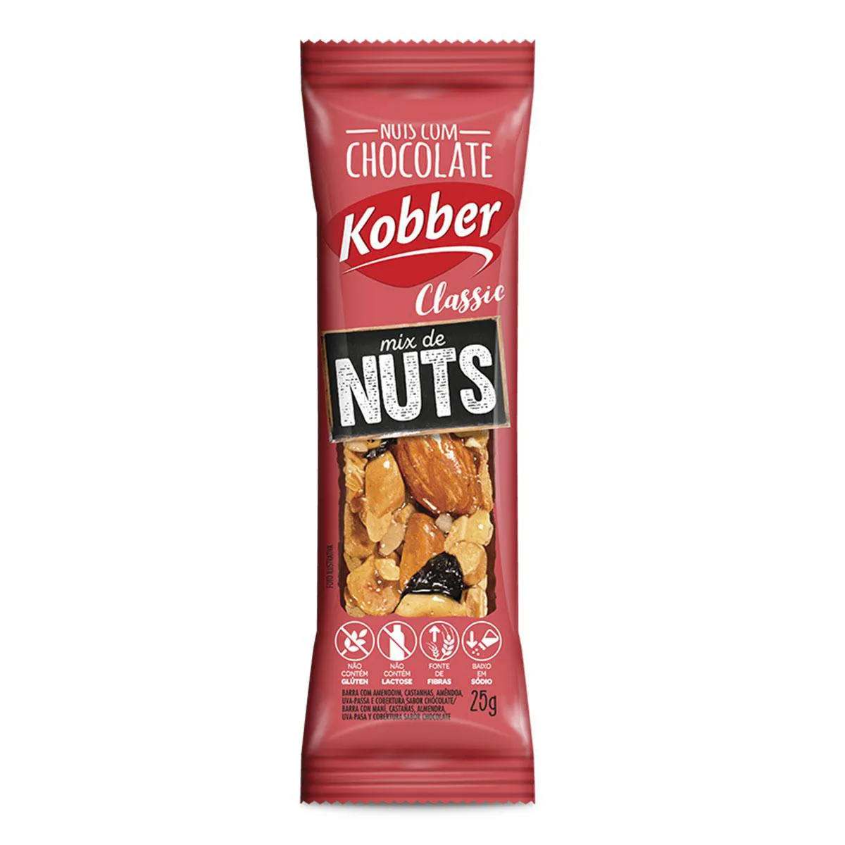 Barra Mix de Nuts com Chocolate Kobber Classic 25g