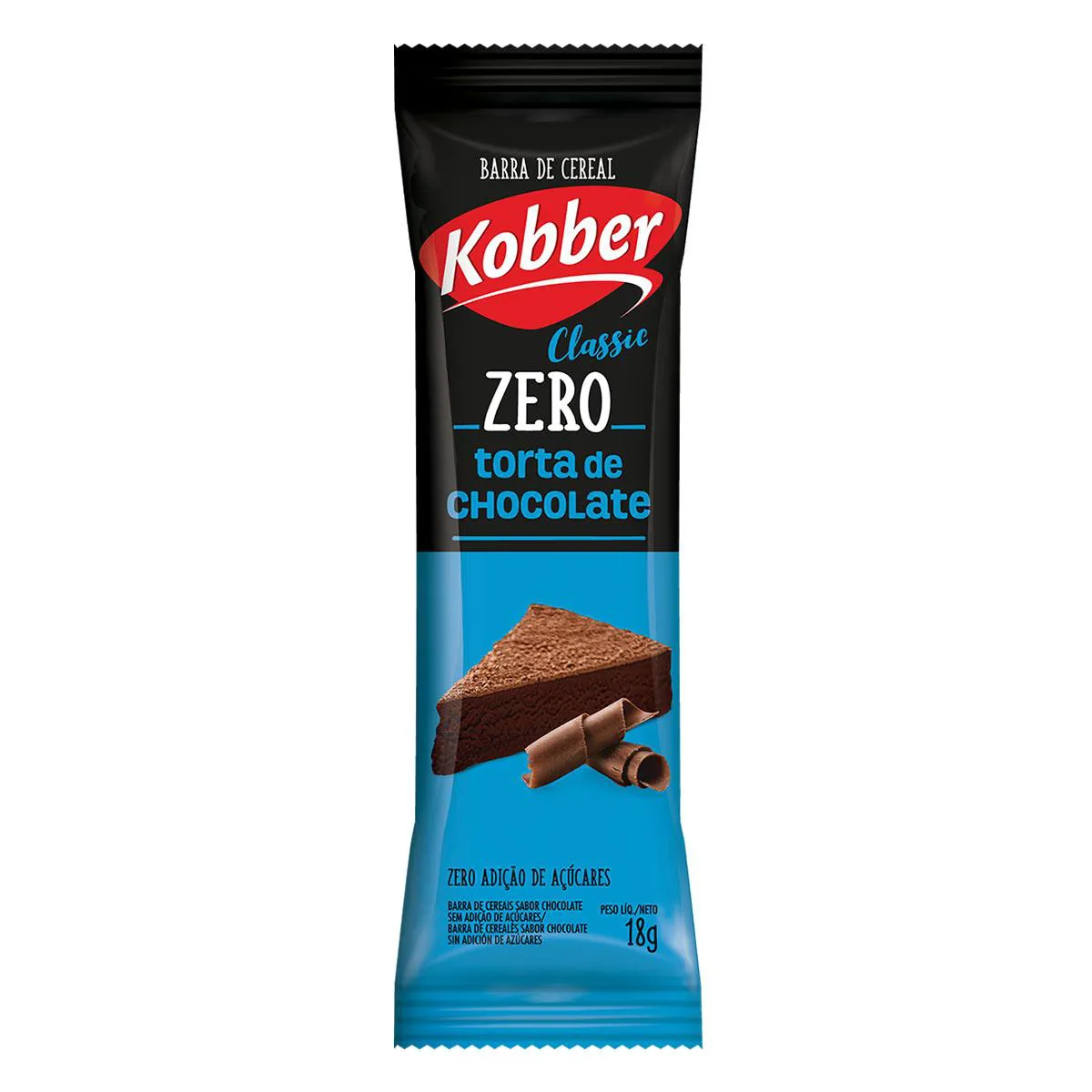 Barra de Cereal Kobber Classic Zero Sabor Torta de Chocolate 18g