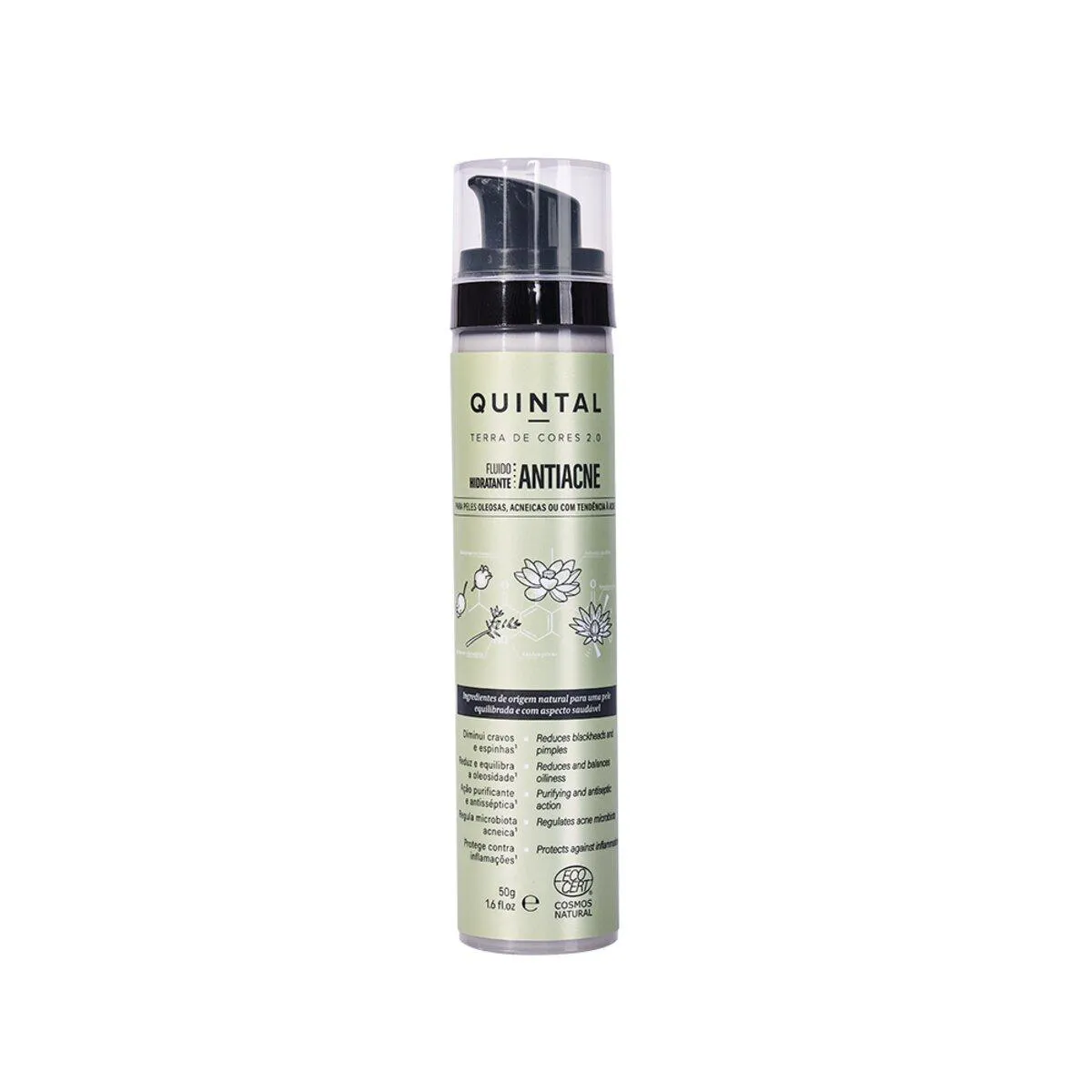 Fluido Hidratante Facial Antiacne Quintal Terra de Cores 2.0 50g