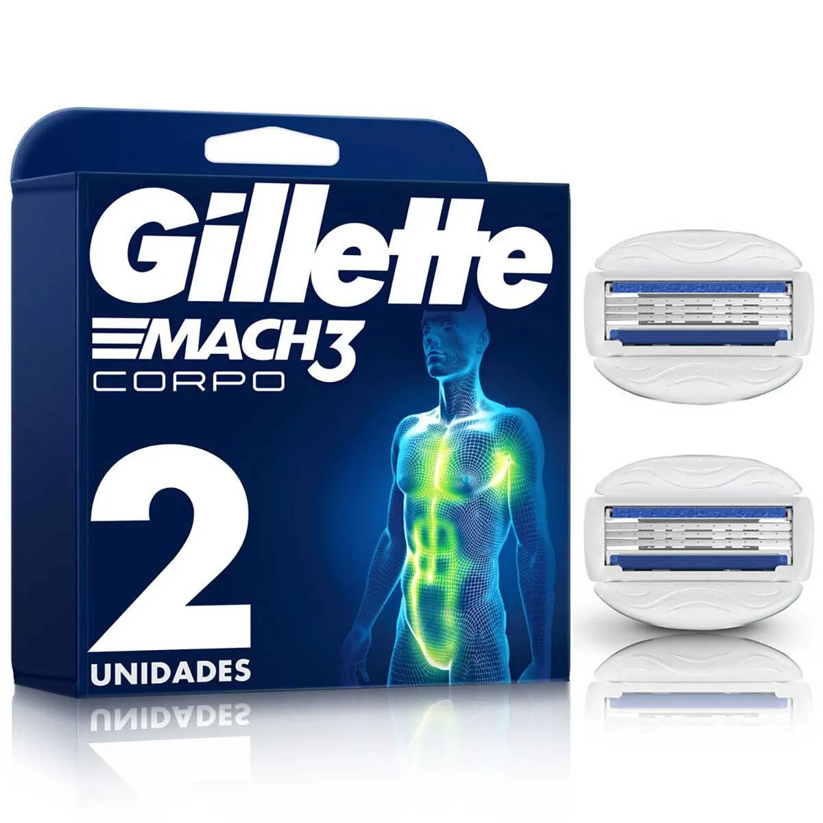 Carga para Aparelho de Depilação Gillette Mach 3 Corpo 2 unidades