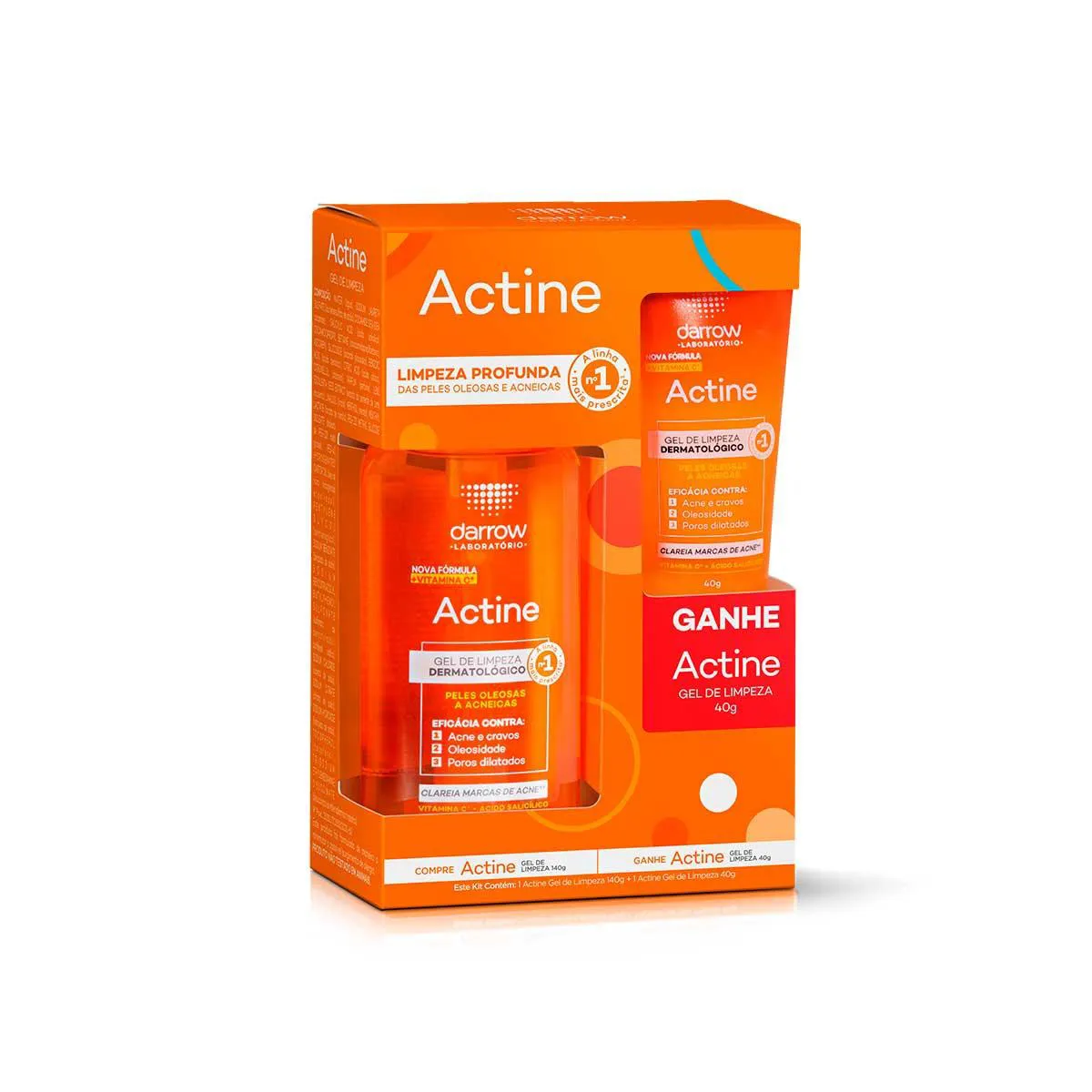 Kit Actine Darrow Gel de Limpeza 140g + Gel de Limpeza 40g