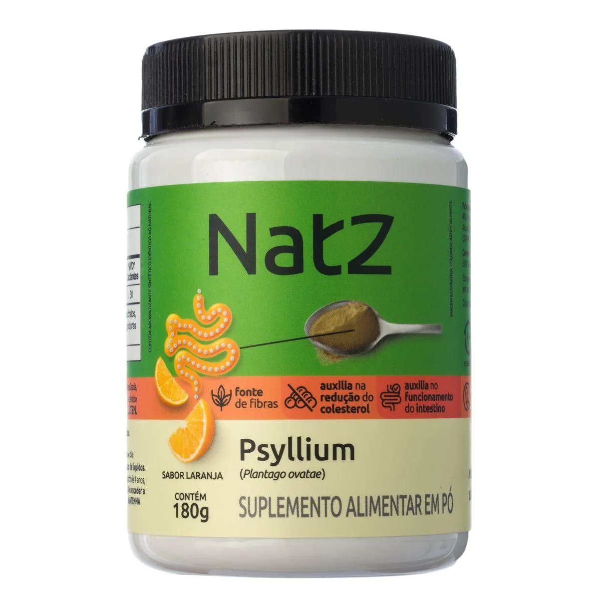 Psyllium Natz Sabor Laranja 180g