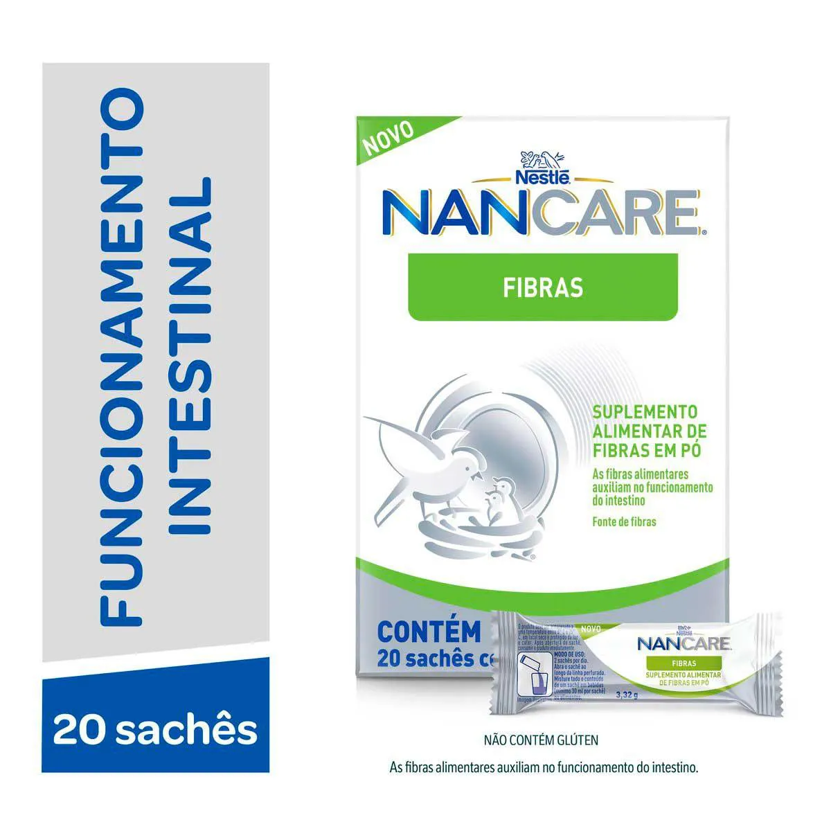 Nancare Fibras 20 sachês com 3,32g cada