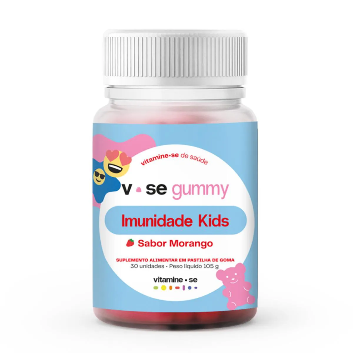 Polivitamínico Vitamine-se Gummy Imunidade Kids Morango Infantil 30 gomas